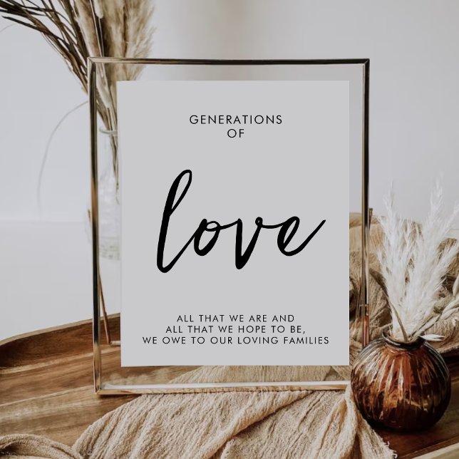 Generations of Love Minimalist Wedding Sign (Creator Uploaded)