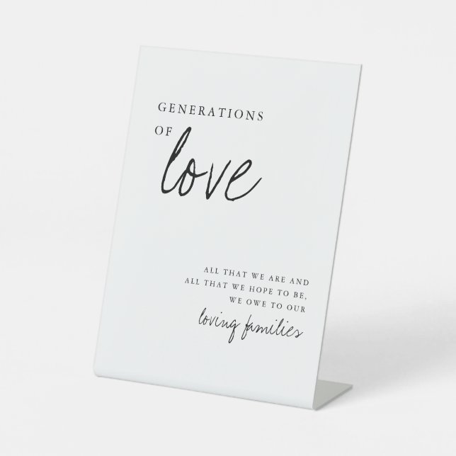 Generations Of Love Modern Minimalist Wedding Sign (Front)