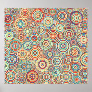 Generative Art Colourful Circles Background Poster