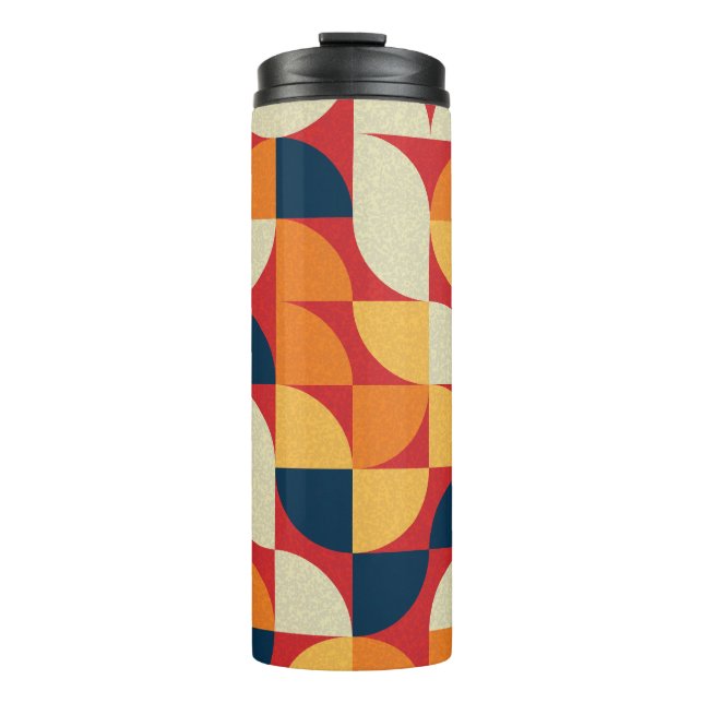 Generative Art: Colourful Quarter Circles Thermal Tumbler (Front)