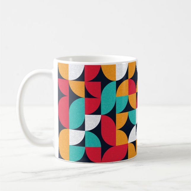 Generative Art: Colourful Triangle Pattern Coffee Mug (Left)
