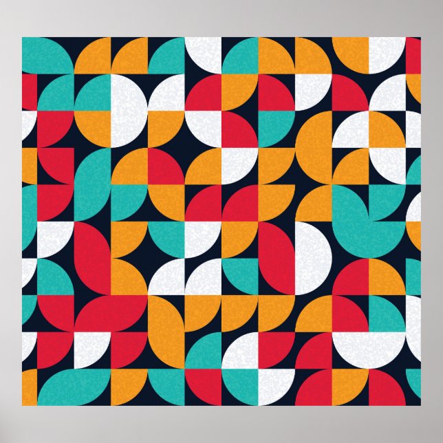 Generative Art: Colourful Triangle Pattern Poster (Front)