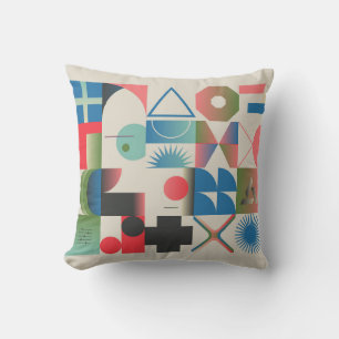 Generative design artwork graphics of bizarre comp throw pillow