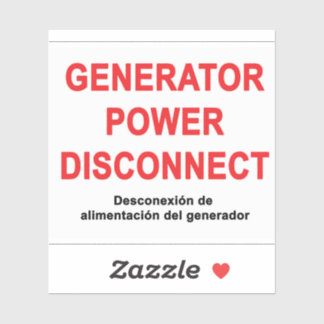 Generator Power Disconnect - LABEL