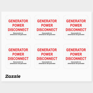 Generator Power Disconnect - LABEL