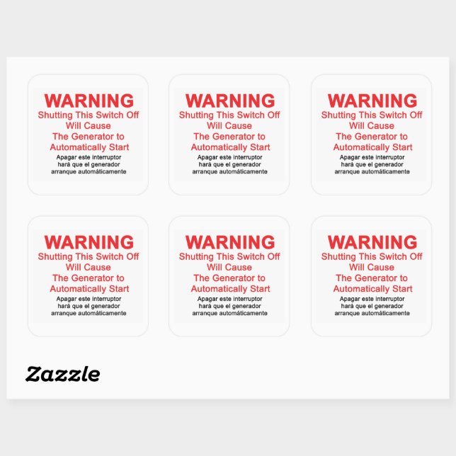 Generator Starts Automatically - WARNING LABEL  (Sheet)