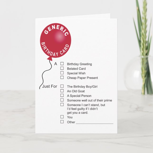 Generic Birthday Greeting Card (Front)