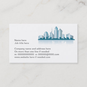 generic city skyline with offices and towers and s business card