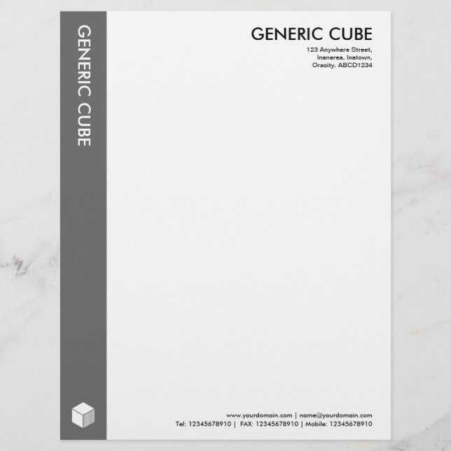 Generic Cube - Grey Letterhead (Front)