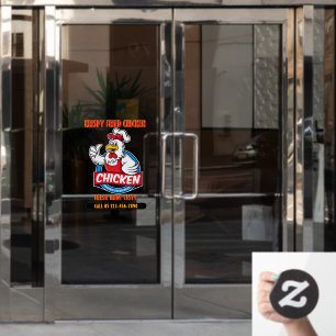 Generic Customize Fried Crispy Chicken 2 Door Window Cling