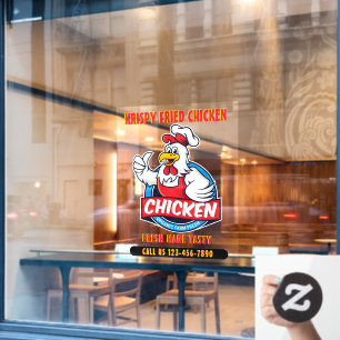 Generic Customize Fried Crispy Chicken 2 Front  Window Cling