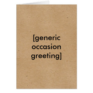 Generic greeting card