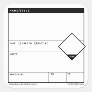 Generic Homebrew Labels Writable Bottle Stickers