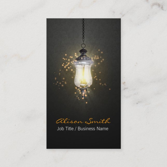 Generic lamp with fireflies business card (Front)