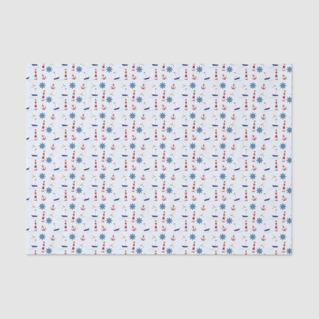 Generic Light House Nautical Theme Tissue Paper (Front)