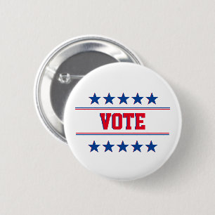 Generic Non Partisan Red White and Blue Vote 2 Inch Round Button