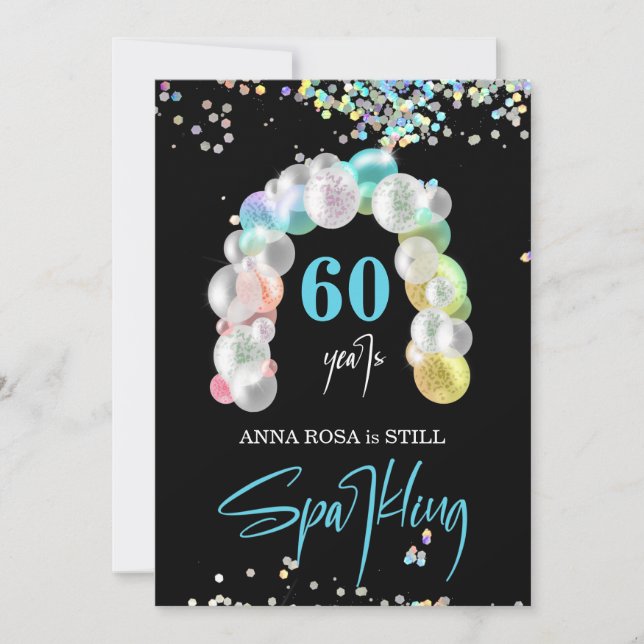 *~* GENERIC PERSONALIZE any age Balloon Birthday Invitation (Front)