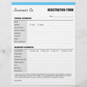 Generic Registration Form Customizable Flyer