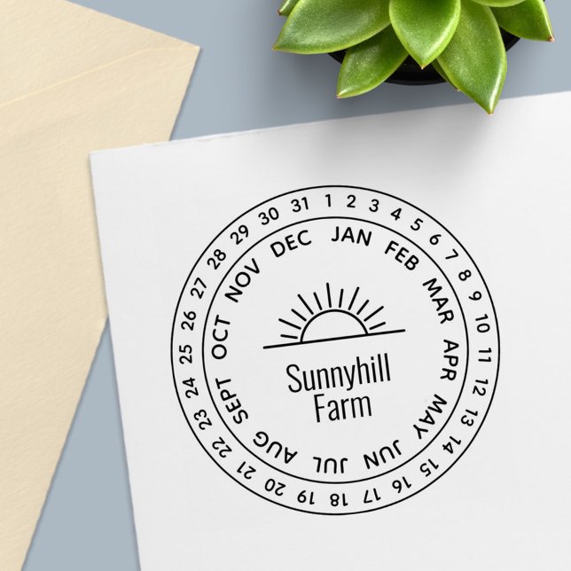 Generic Sunrise Farm Date Wheel Self-inking Stamp (Creator Uploaded)