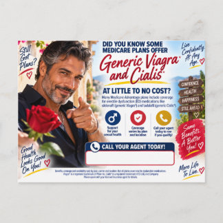 Generic Viagra & Cialis Medicare Coverage Review  Postcard
