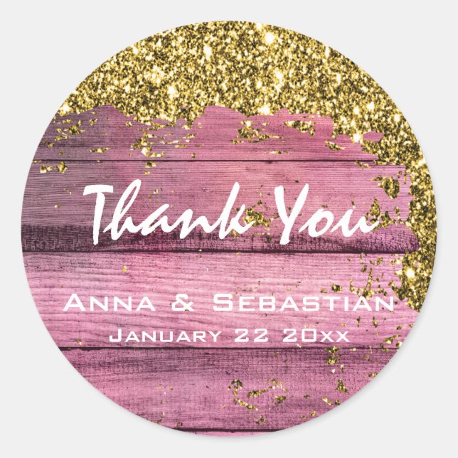 *~* Generic Weathered Aged Wood AP49 Glitter Classic Round Sticker (Front)