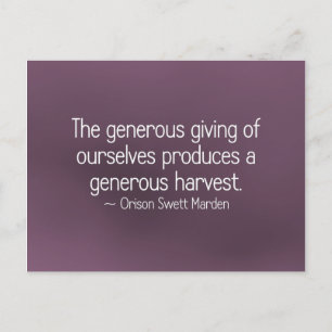Generous giving of ourselves (2) postcard