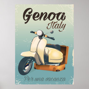 Gênes Italie Pour un poster vintage de vacances