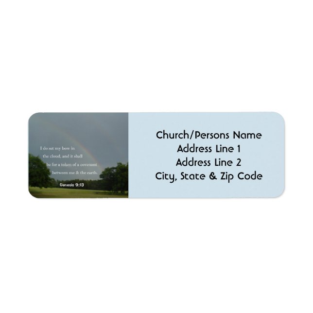 Genèse 9:13 Arc-en-ciel Étiquettes d'adresse de re (Devant)