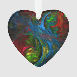 Genèse Blue Art Abstrait Coeur acrylique