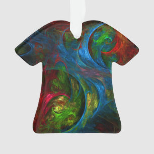 Genèse Chemise en Acrylique d'Art Abstrait Bleu