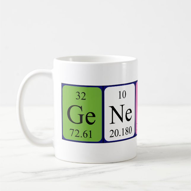 Genèse - tasse de nom de table périodique (Gauche)