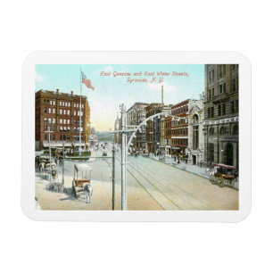 Genesee & Water Street, Syracuse, New York Vintage Magnet