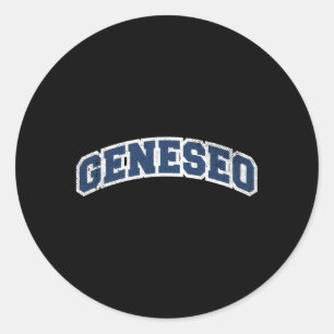 Geneseo New York Varsity Style Classic Round Sticker
