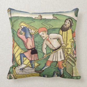 Genesis 11 1-9 Building The Tower of Babel, from t Throw Pillow