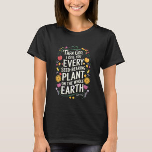 Genesis 129 Plant Based Diet Vegan Bible Verse T-Shirt