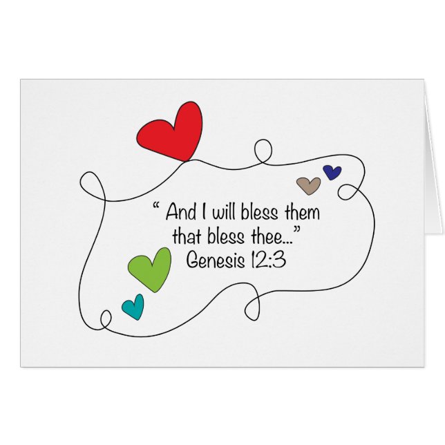 Genesis 12:3 I will bless them Christian Heart (Front Horizontal)