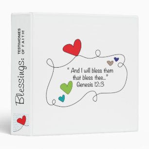 Genesis 12:3 I will bless them Christian Heart Binder