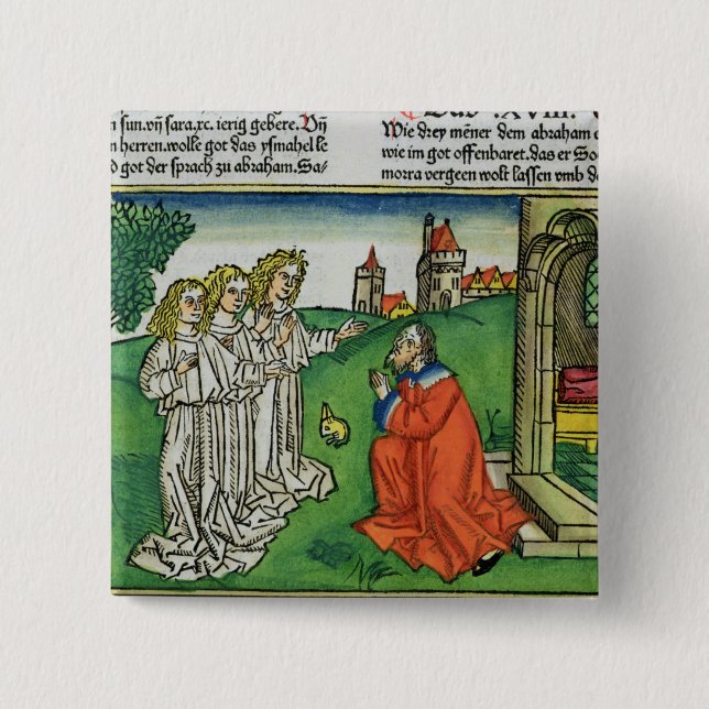 Genesis 18 2 Abraham and the Three Angels, from th Inch Square Button (Front)