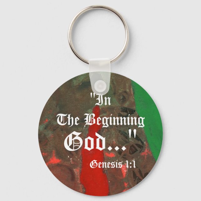 Genesis 1:1 Abstract Keychain (Front)