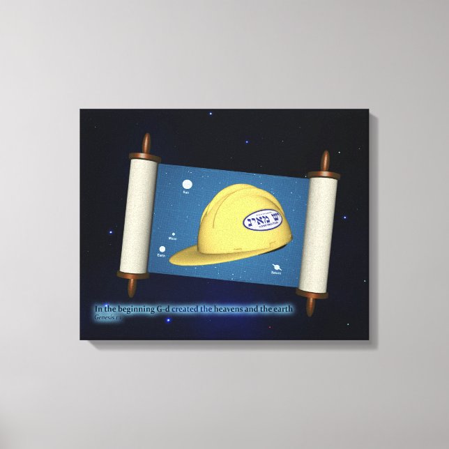 Genesis 1:1 - Construction Canvas Print (Front)