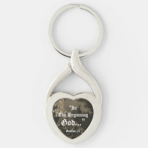 Genesis 1:1 In the beginning God..."Bible truth K Keychain