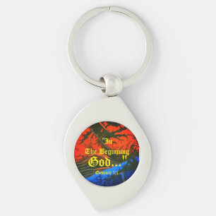 Genesis 1:1 In the beginning God..."Bible truth K Keychain