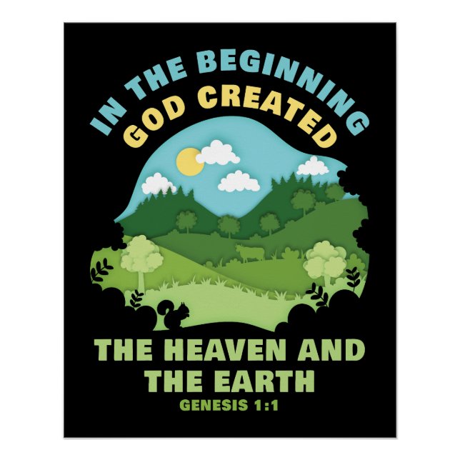 Genesis 1:1 In The Beginning GOD Created – Faith Poster (Front)
