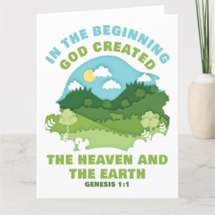 Genesis 1:1 In The Beginning GOD Created – Faith Thank You Card