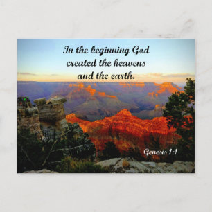 Genesis 1:1 In the beginning, God created Postcard