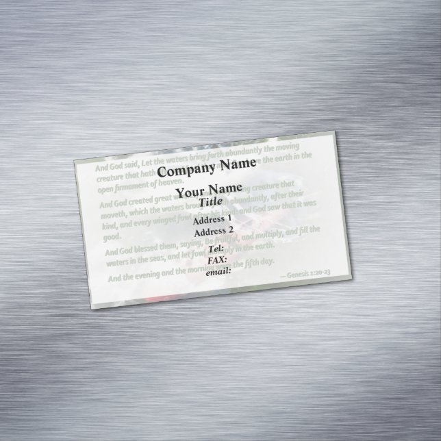 Genesis 1 20-23 And God said, Let the waters bring Magnetic Business Card (In Situ)