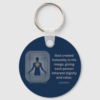 Genesis 1:27 God created humanity in His image Keychain