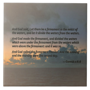 Genesis 1:6-8 ...Let there be a firmament in the m Tile