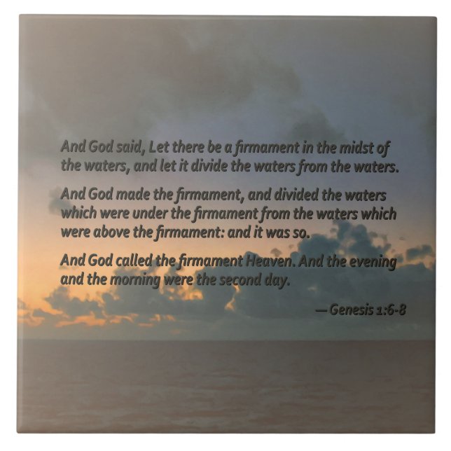 Genesis 1:6-8 ...Let there be a firmament in the m Tile (Front)