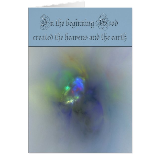 Genesis 1 In the beginning God created the heavens (Front)